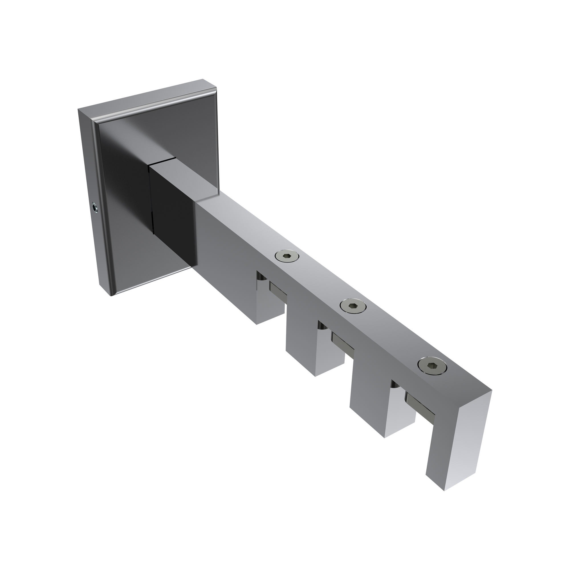 Innenlaufstange / Gardinenstange Weiß / Chrom 3-läufig Eckdesign Smartline Conex – Bild 5