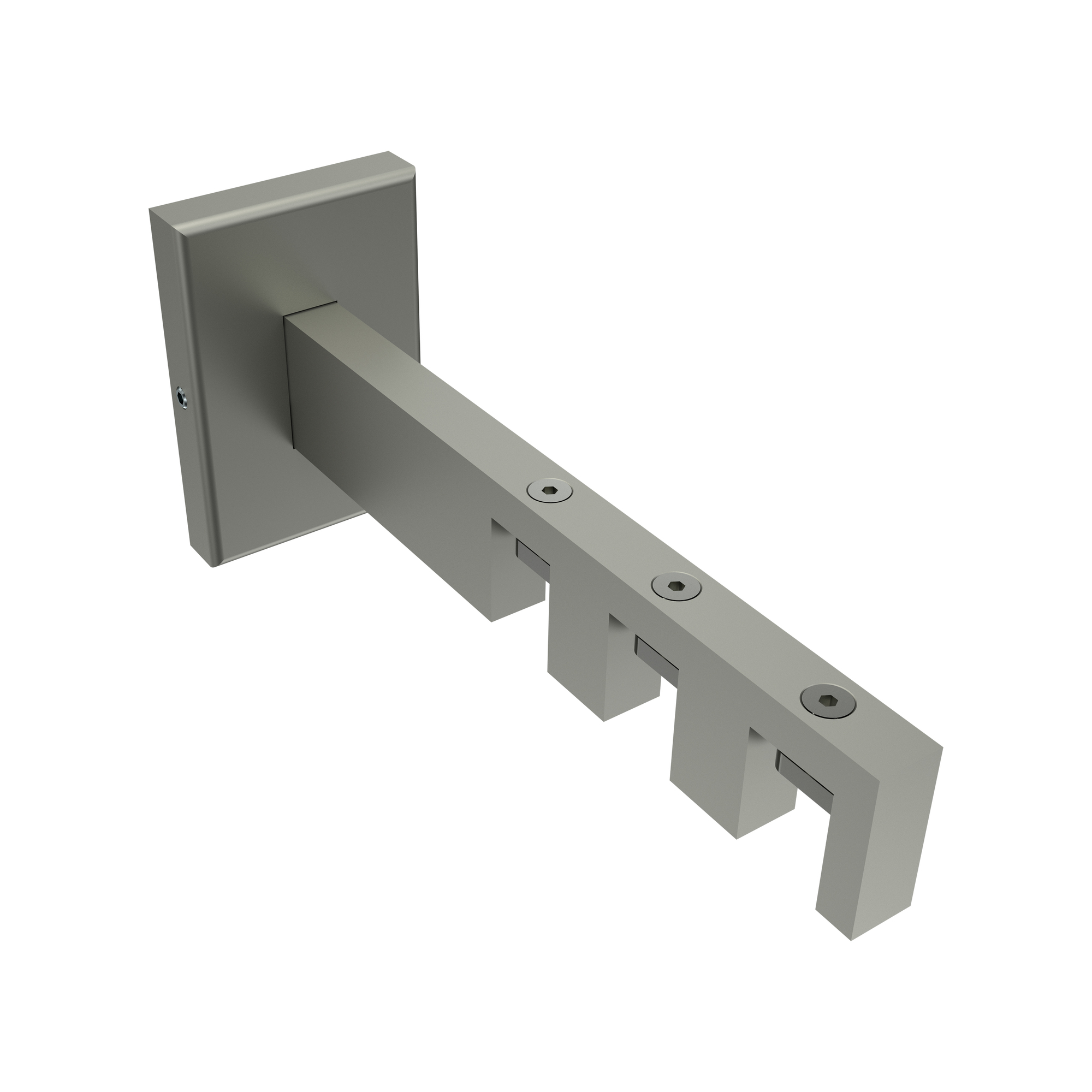 Innenlaufstangen / Vorhangstangen Schwarz / Edelstahl-Optik dreiläufig kantig Smartline Conex – Bild 5