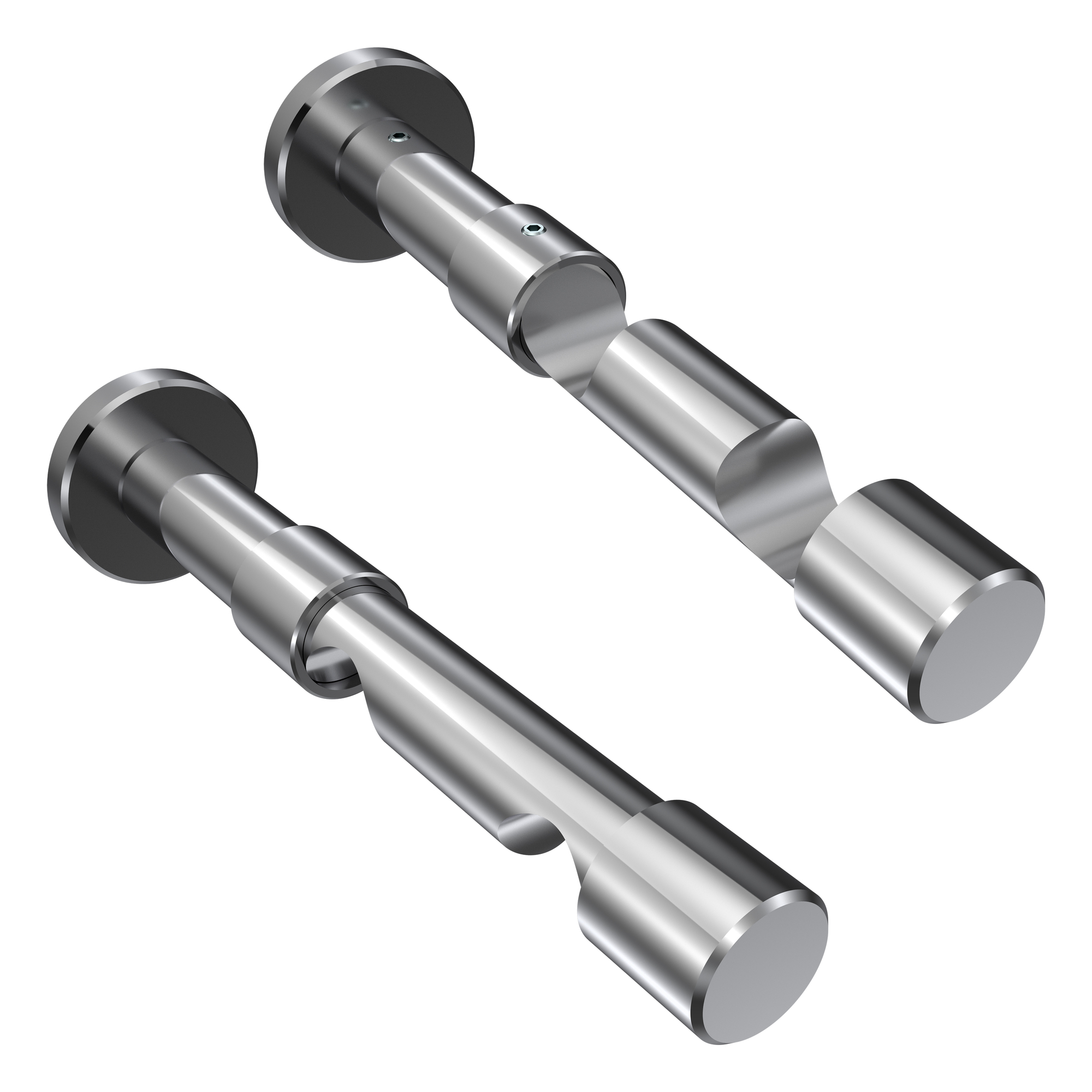 Rundrohr-Innenlauf-Gardinenstange Chrom, Aluminium / Metall 20 mm Ø Prestige Tanara, doppelläufig – Bild 5