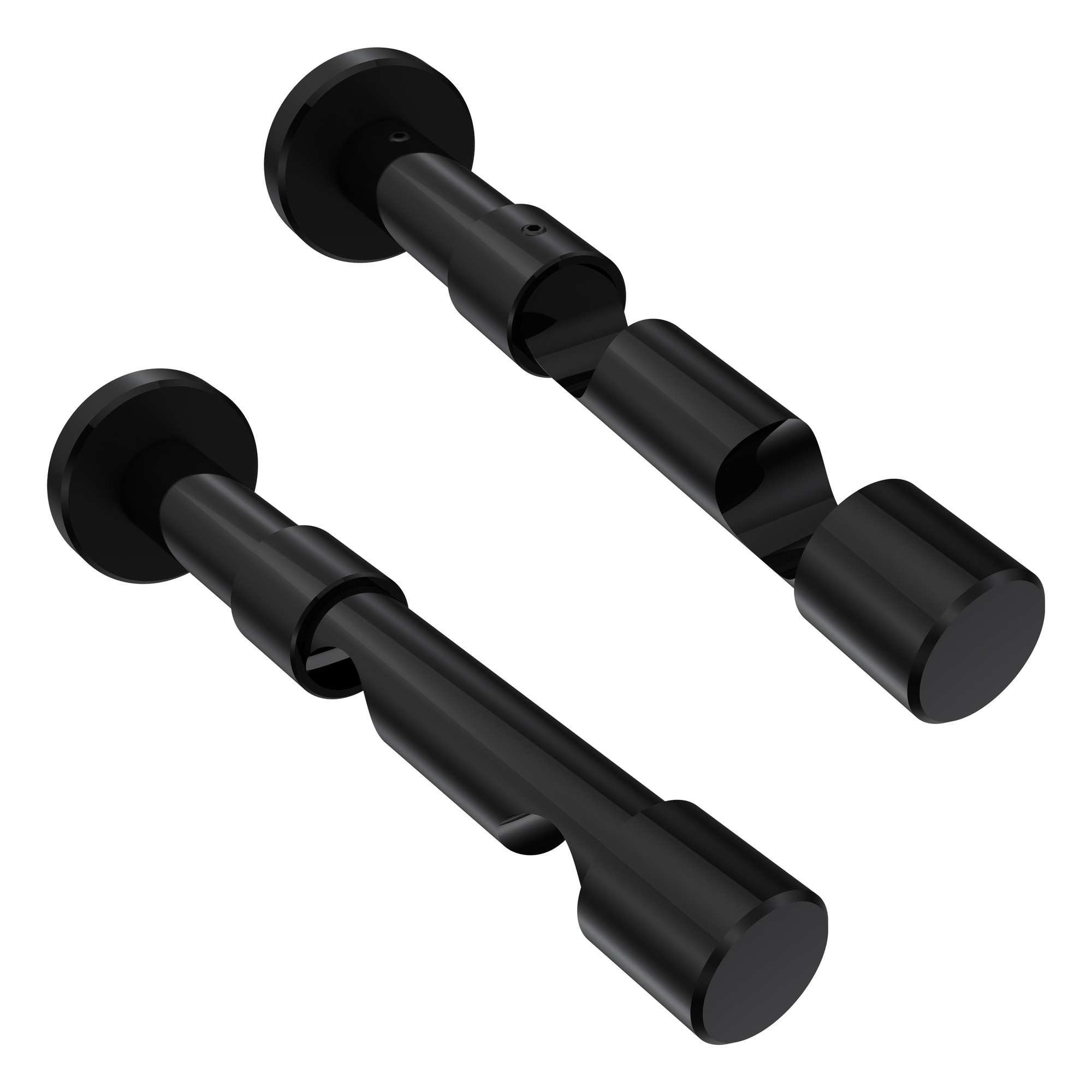 Innenlauf-Vorhangstangen Silbergrau / Schwarz, Metall 20 mm Ø Prestige Elanto, zweiläufig – Bild 5