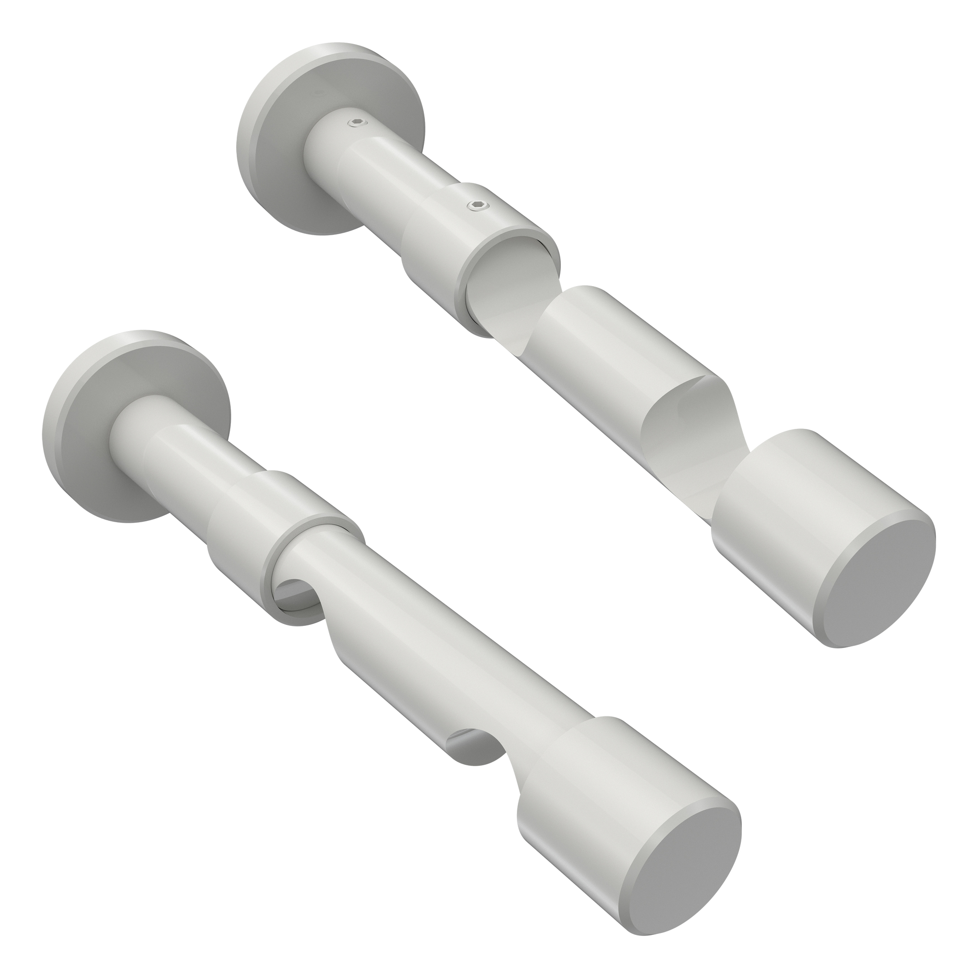 Rundrohr-Innenlauf-Vorhangstangen Chrom / Weiß, Aluminium / Metall 20 mm Ø Prestige Elanto – Bild 5