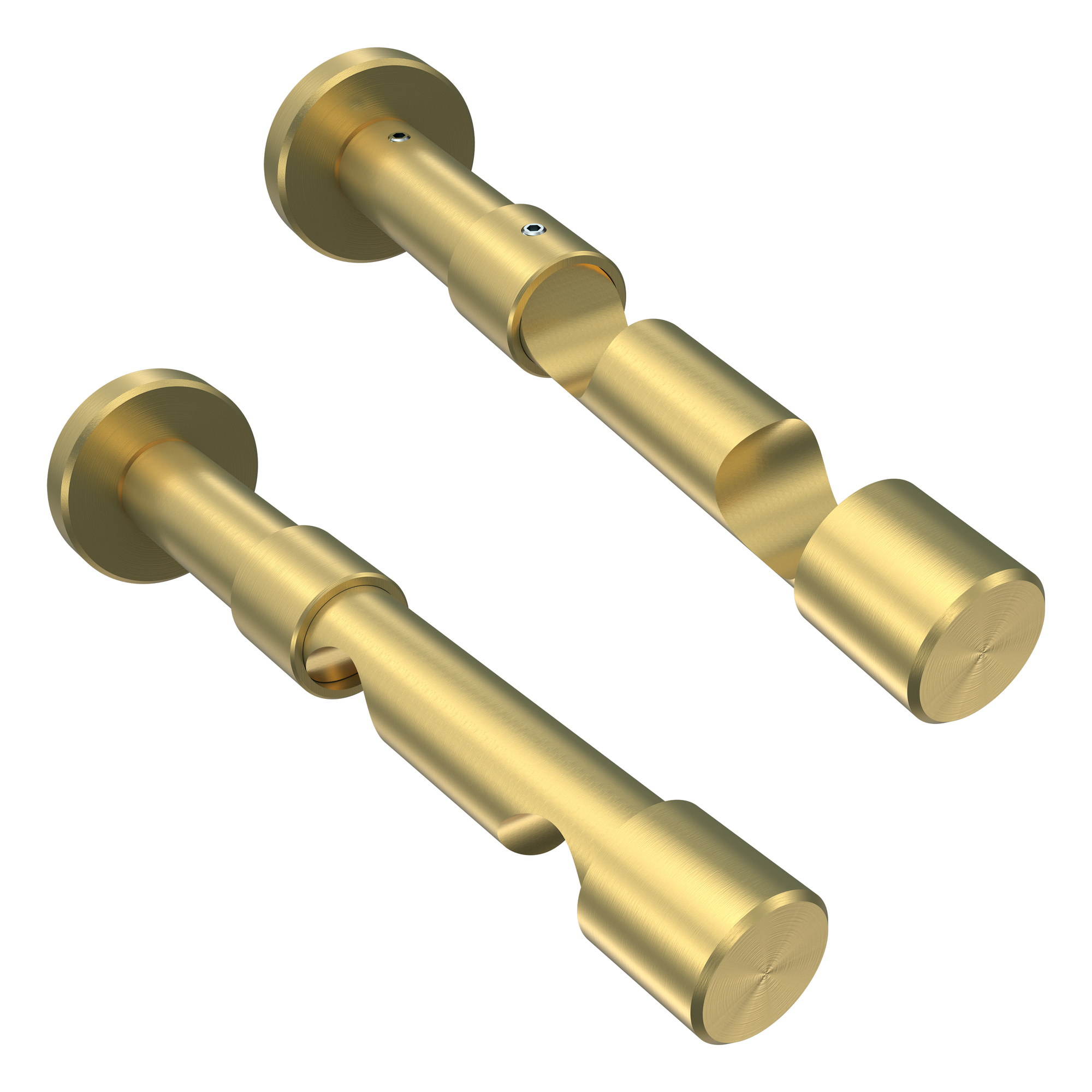 Vorhangstange Silbergrau / Messing-Optik, doppelläufig Metall 20 mm Ø Prestige Sitra – Bild 5