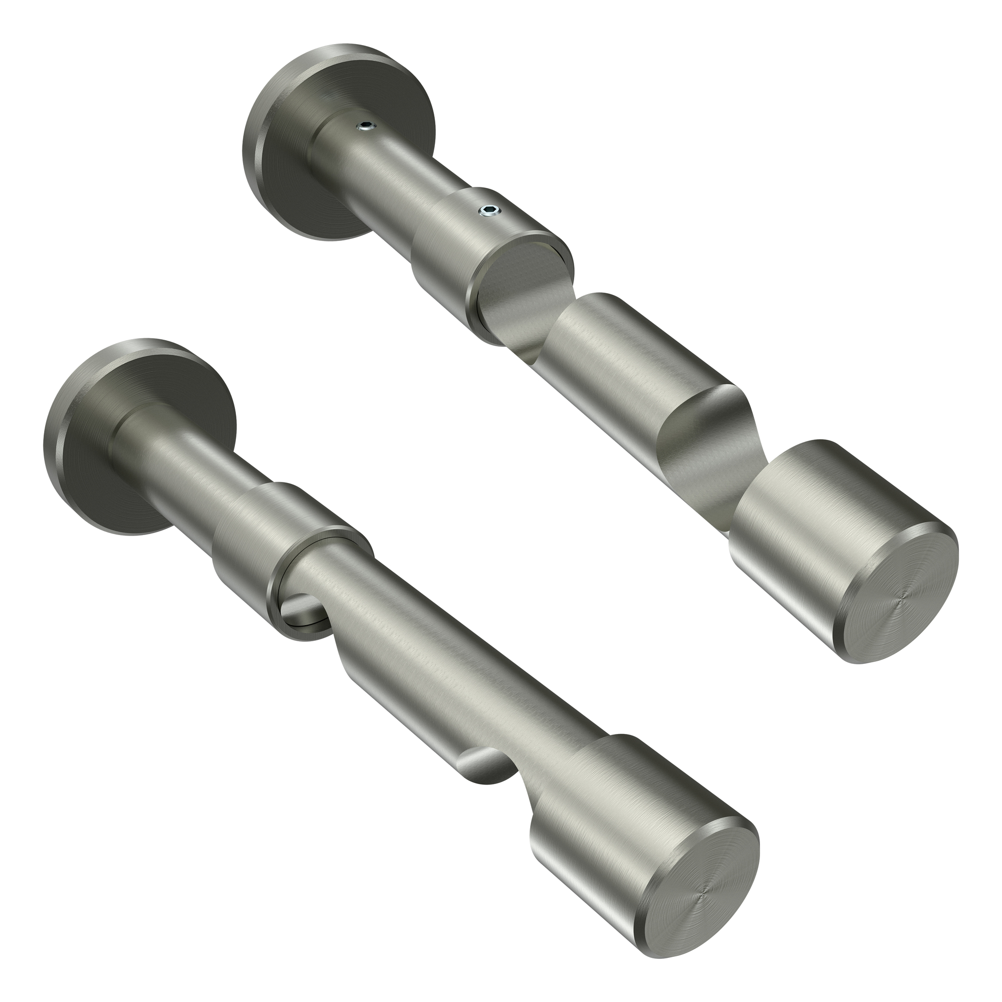 Rohr-Innenlauf-Gardinenstange Silbergrau / Edelstahl-Optik, doppelläufig Aluminium / Metall 20 mm Ø Prestige Sitra – Bild 5