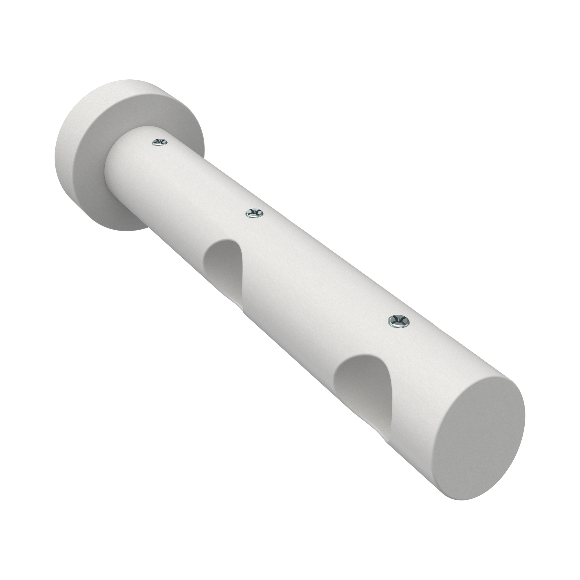 Gardinenstange Silbergrau / Weiß 20 mm Ø 2-läufig Talena Etta Metall / Holz – Bild 5