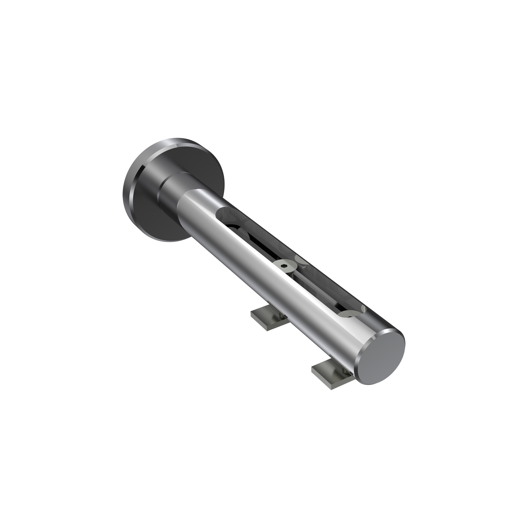 Innenlaufstange Messing-Optik / Chrom, Aluminium / Metall 20 mm Ø Siteno Elanto, 2-läufig – Bild 5