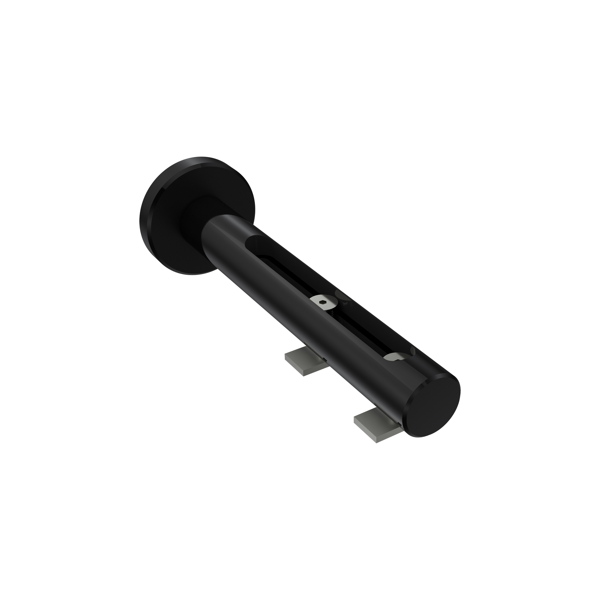 Gardinenstange mit Innenlauf Messing-Optik / Schwarz, Aluminium / Metall 20 mm Ø Siteno Elanto, zweiläufig – Bild 5