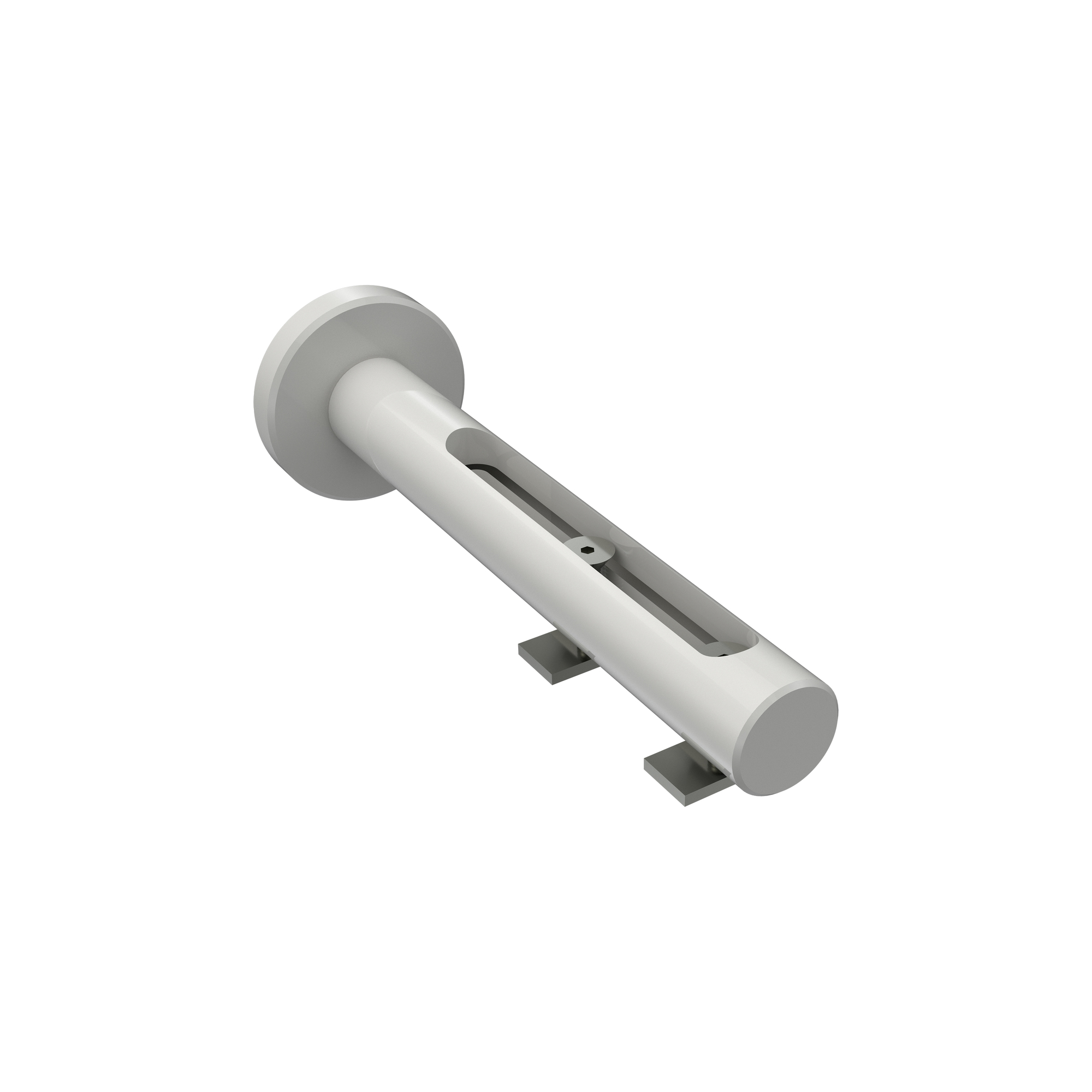 Gardinenstange mit Innenlauf Schwarz / Weiß, Aluminium / Metall 20 mm Ø Siteno Savio, zweiläufig – Bild 5