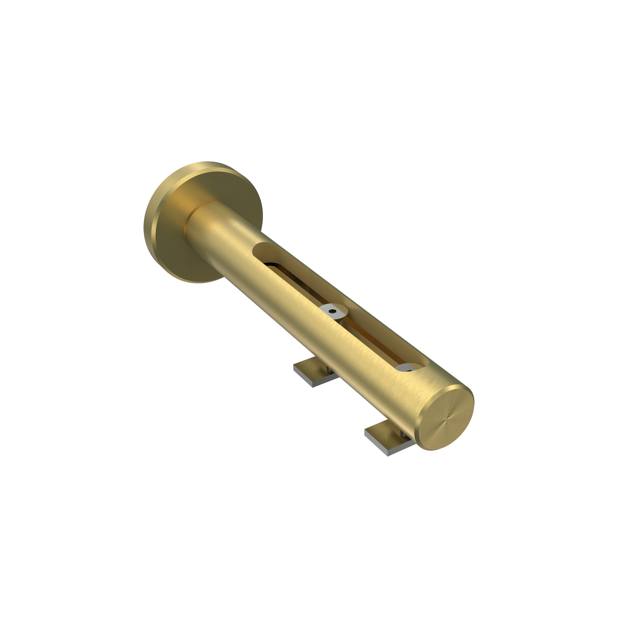 Innenlauf-Vorhangstange Schwarz / Messing-Optik, Aluminium / Metall 20 mm Ø Siteno Mavell, 2-läufig – Bild 5