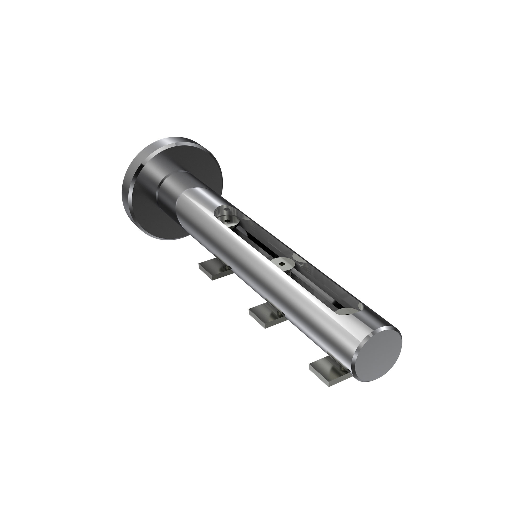 Innenlaufstange Weiß / Chrom, Aluminium / Metall 20 mm Ø Siteno Elanto, dreiläufig – Bild 5