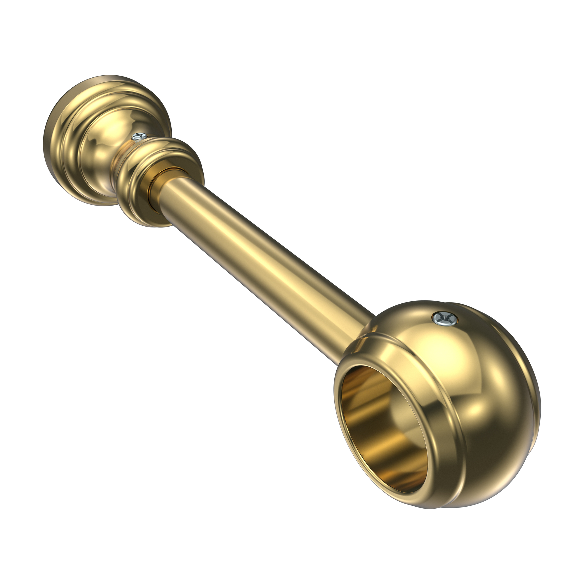 Gardinenstange / Stilgarnitur Nussbaum / Messing-farbig 28 mm Ø, Classic - Rondo – Bild 5