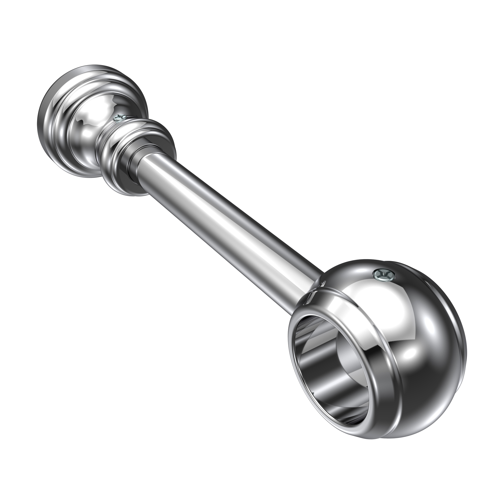 Gardinenstange / Stilgarnitur Kirschbaum / Chrom 28 mm Ø, Classic - Rondo – Bild 5