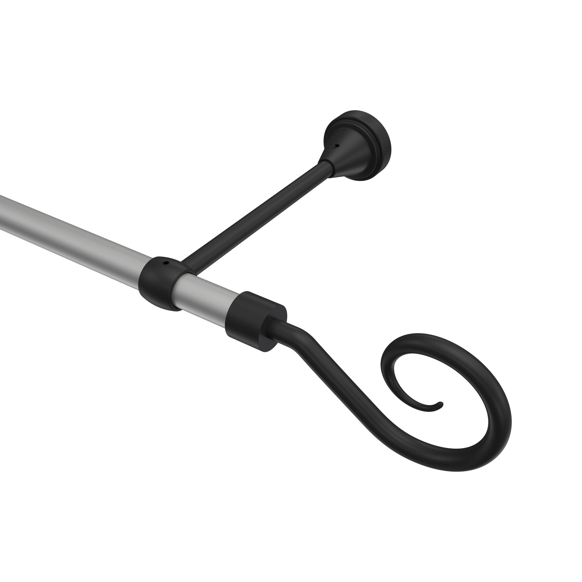 Gardinenstange Silbergrau / Schwarz, Metall 16 mm Ø Primus Allegra Gardinenstange Silbergrau / Schwarz, Metall 16 mm Ø Primus Allegra