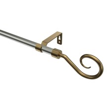 Gardinenstange Edelstahl-Optik / Messing Antik, Metall 16 mm Ø Olymp Allegra Gardinenstange Edelstahl-Optik / Messing Antik, Metall 16 mm Ø Olymp Allegra