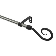 Gardinenstange Edelstahl-Optik / Schwarz, Metall 16 mm Ø Olymp Allegra Gardinenstange Edelstahl-Optik / Schwarz, Metall 16 mm Ø Olymp Allegra