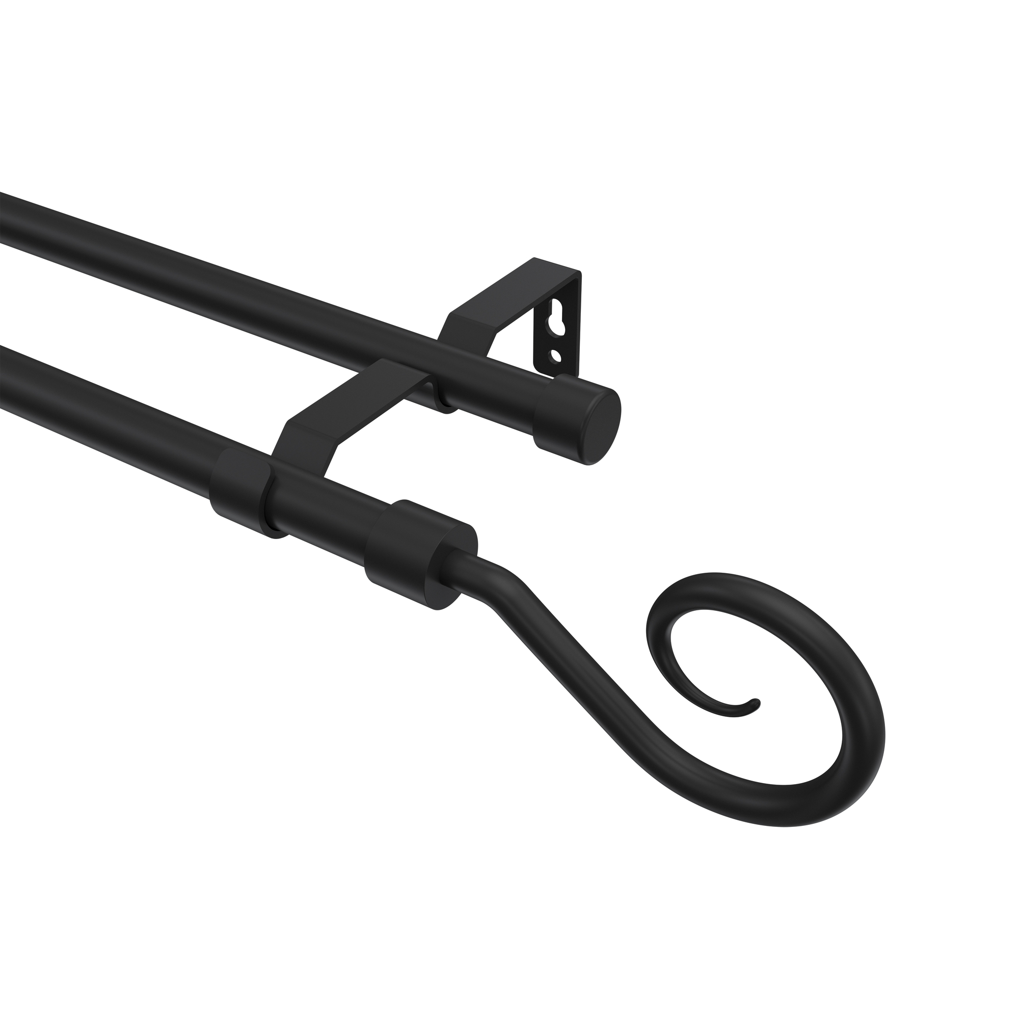 Vorhangstange Schwarz, Metall 16 mm Ø Olymp Allegra, 2-läufig Vorhangstange Schwarz, Metall 16 mm Ø Olymp Allegra, 2-läufig