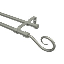 Gardinenstange Chrom matt, Metall 16 mm Ø Olymp Allegra, 2-läufig Gardinenstange Chrom matt, Metall 16 mm Ø Olymp Allegra, 2-läufig