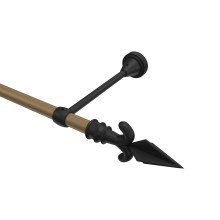 Gardinenstange Gold matt / Schwarz, Metall 16 mm Ø Primus Matteo Gardinenstange Gold matt / Schwarz, Metall 16 mm Ø Primus Matteo