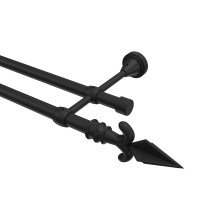 Gardinenstange Schwarz, Metall 16 mm Ø Primus Matteo, 2-läufig Gardinenstange Schwarz, Metall 16 mm Ø Primus Matteo, 2-läufig