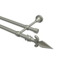 Vorhangstange Chrom matt, Metall 16 mm Ø Primus Matteo, 2-läufig Vorhangstange Chrom matt, Metall 16 mm Ø Primus Matteo, 2-läufig