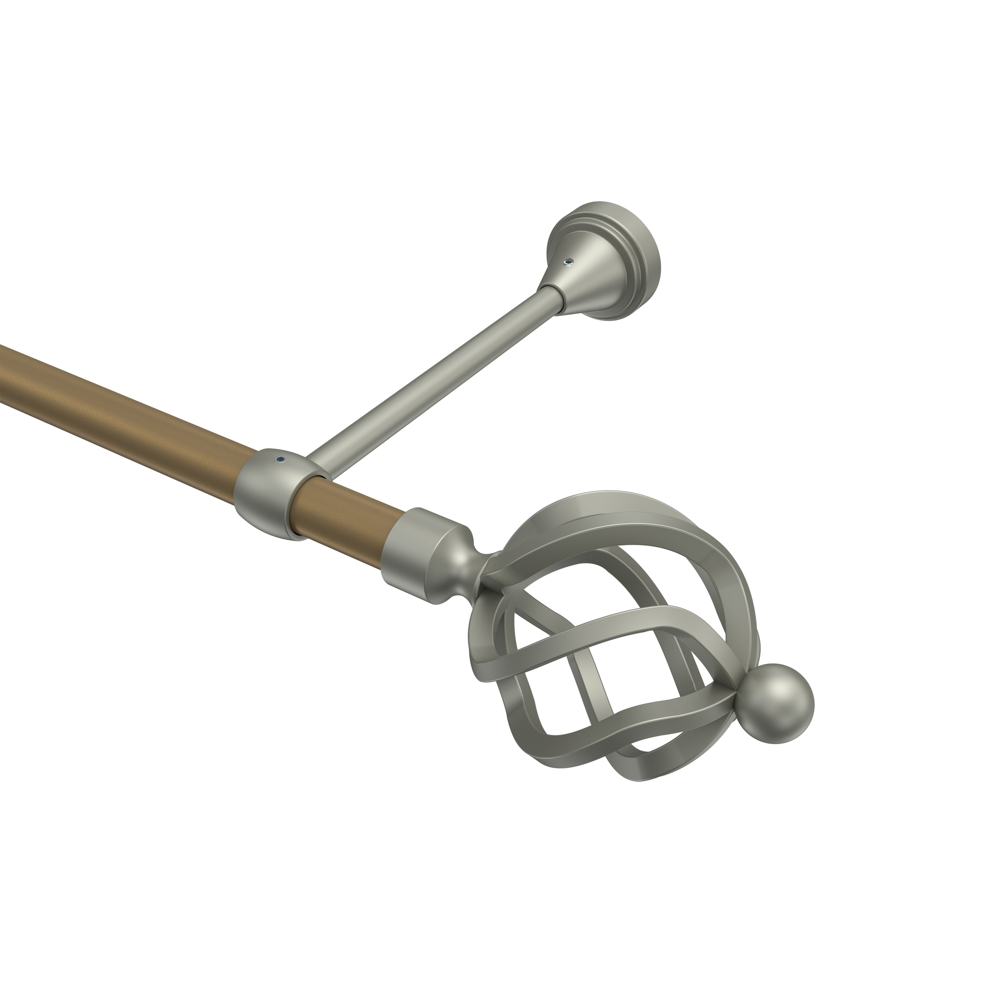 Vorhangstange Gold matt / Chrom matt, Metall 16 mm Ø Primus Paolo Vorhangstange Gold matt / Chrom matt, Metall 16 mm Ø Primus Paolo