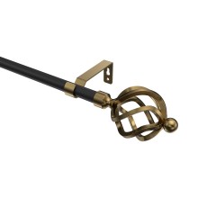 Gardinenstange Schwarz / Messing Antik, Metall 16 mm Ø Olymp Paolo Gardinenstange Schwarz / Messing Antik, Metall 16 mm Ø Olymp Paolo