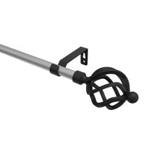 Vorhangstange Silbergrau / Schwarz, Metall 16 mm Ø Olymp Paolo Vorhangstange Silbergrau / Schwarz, Metall 16 mm Ø Olymp Paolo