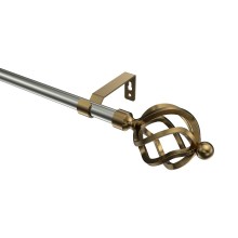 Vorhangstange Edelstahl-Optik / Messing Antik, Metall 16 mm Ø Olymp Paolo Vorhangstange Edelstahl-Optik / Messing Antik, Metall 16 mm Ø Olymp Paolo