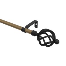 Gardinenstange Gold matt / Schwarz, Metall 16 mm Ø Olymp Paolo Gardinenstange Gold matt / Schwarz, Metall 16 mm Ø Olymp Paolo