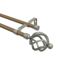 Vorhangstange Gold matt / Chrom matt, Metall 16 mm Ø Olymp Paolo, zweiläufig Vorhangstange Gold matt / Chrom matt, Metall 16 mm Ø Olymp Paolo, zweiläufig