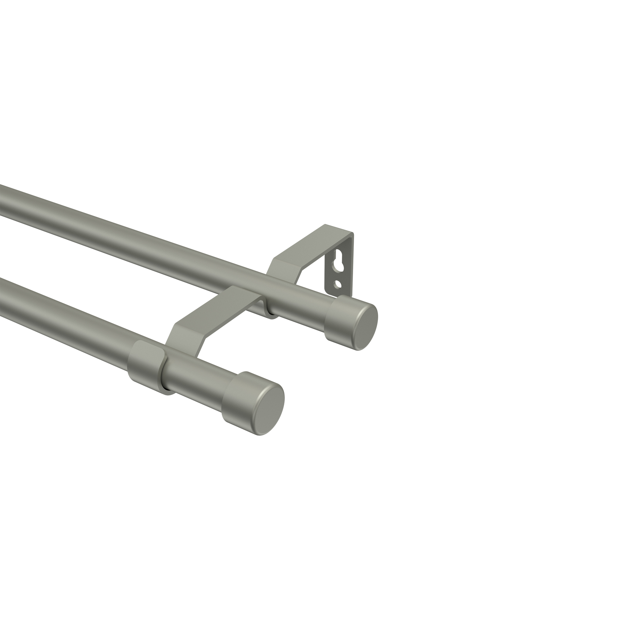 Gardinenstange Chrom matt, Metall 16 mm Ø Olymp Lucan, 2-läufig Gardinenstange Chrom matt, Metall 16 mm Ø Olymp Lucan, 2-läufig