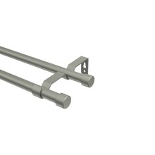 Gardinenstange Chrom matt, Metall 16 mm Ø Olymp Lucan, 2-läufig Gardinenstange Chrom matt, Metall 16 mm Ø Olymp Lucan, 2-läufig