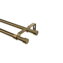 Vorhangstange Messing Antik, Metall 16 mm Ø Olymp Lucan, 2-läufig Vorhangstange Messing Antik, Metall 16 mm Ø Olymp Lucan, 2-läufig