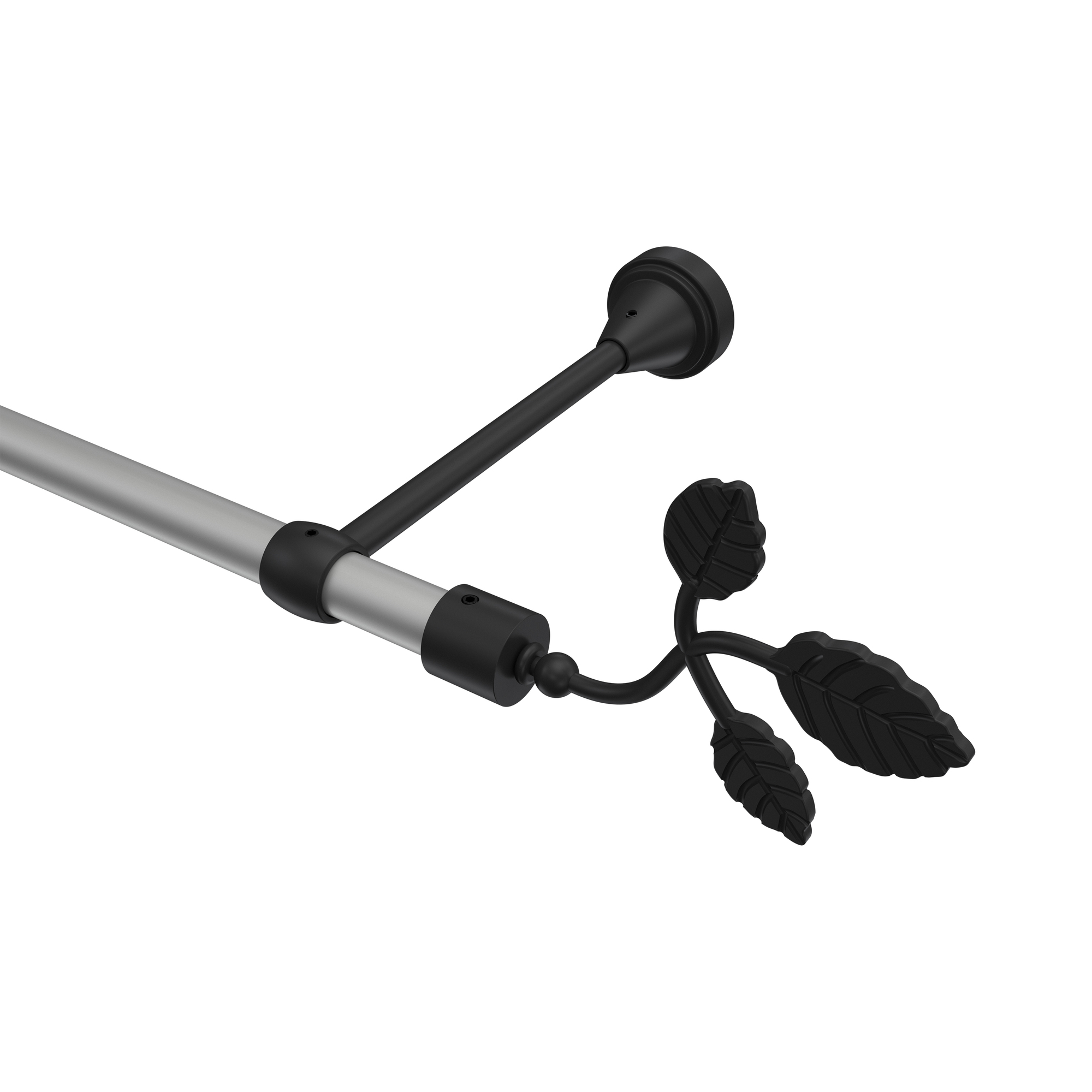 Gardinenstange Silbergrau / Schwarz, Metall 16 mm Ø Primus Alessia Gardinenstange Silbergrau / Schwarz, Metall 16 mm Ø Primus Alessia