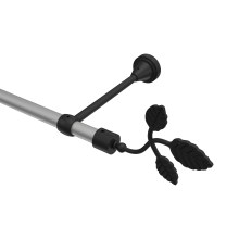 Gardinenstange Silbergrau / Schwarz, Metall 16 mm Ø Primus Alessia Gardinenstange Silbergrau / Schwarz, Metall 16 mm Ø Primus Alessia