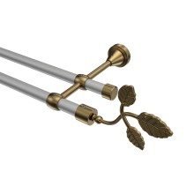 Gardinenstange Silbergrau / Messing Antik, Metall 16 mm Ø Primus Alessia, doppelläufig Gardinenstange Silbergrau / Messing Antik, Metall 16 mm Ø Primus Alessia, doppelläufig