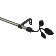 Gardinenstange Edelstahl-Optik / Schwarz, Metall 16 mm Ø Olymp Alessia Gardinenstange Edelstahl-Optik / Schwarz, Metall 16 mm Ø Olymp Alessia