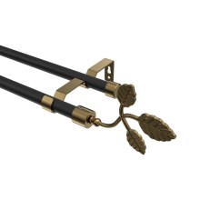 Vorhangstange Schwarz / Messing Antik, Metall 16 mm Ø Olymp Alessia, doppelläufig Vorhangstange Schwarz / Messing Antik, Metall 16 mm Ø Olymp Alessia, doppelläufig