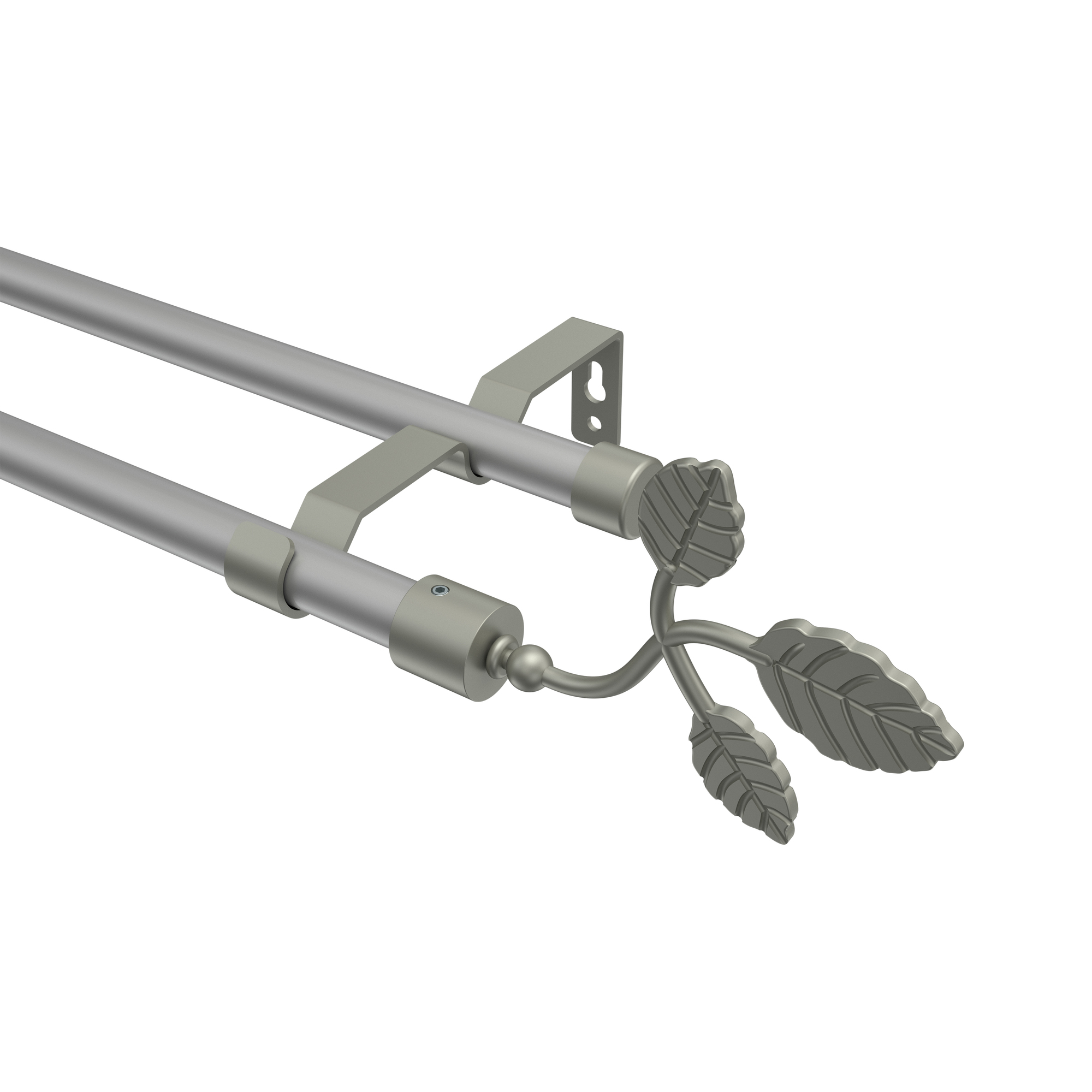 Vorhangstange Silbergrau / Chrom matt, Metall 16 mm Ø Olymp Alessia, zweiläufig Vorhangstange Silbergrau / Chrom matt, Metall 16 mm Ø Olymp Alessia, zweiläufig