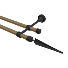 Gardinenstange Gold matt / Schwarz, Metall 16 mm Ø Primus Lorenzo, 2-läufig Gardinenstange Gold matt / Schwarz, Metall 16 mm Ø Primus Lorenzo, 2-läufig