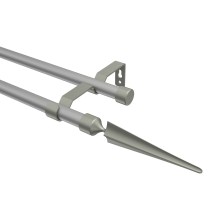 Gardinenstange Silbergrau / Chrom matt, Metall 16 mm Ø Olymp Lorenzo, zweiläufig Gardinenstange Silbergrau / Chrom matt, Metall 16 mm Ø Olymp Lorenzo, zweiläufig