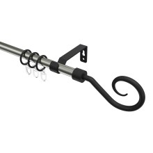 Vorhangstange Edelstahl-Optik / Schwarz, Metall 16 mm Ø Olymp Allegra Vorhangstange Edelstahl-Optik / Schwarz, Metall 16 mm Ø Olymp Allegra