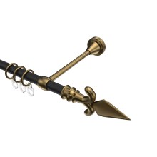 Gardinenstange Schwarz / Messing Antik, Metall 16 mm Ø Primus Matteo Gardinenstange Schwarz / Messing Antik, Metall 16 mm Ø Primus Matteo