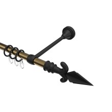 Vorhangstange Messing Antik / Schwarz, Metall 16 mm Ø Primus Matteo Vorhangstange Messing Antik / Schwarz, Metall 16 mm Ø Primus Matteo