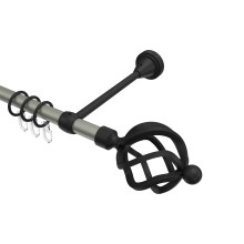 Vorhangstange Chrom matt / Schwarz, Metall 16 mm Ø Primus Paolo Vorhangstange Chrom matt / Schwarz, Metall 16 mm Ø Primus Paolo