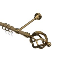 Gardinenstange Gold matt / Messing Antik, Metall 16 mm Ø Primus Paolo Gardinenstange Gold matt / Messing Antik, Metall 16 mm Ø Primus Paolo