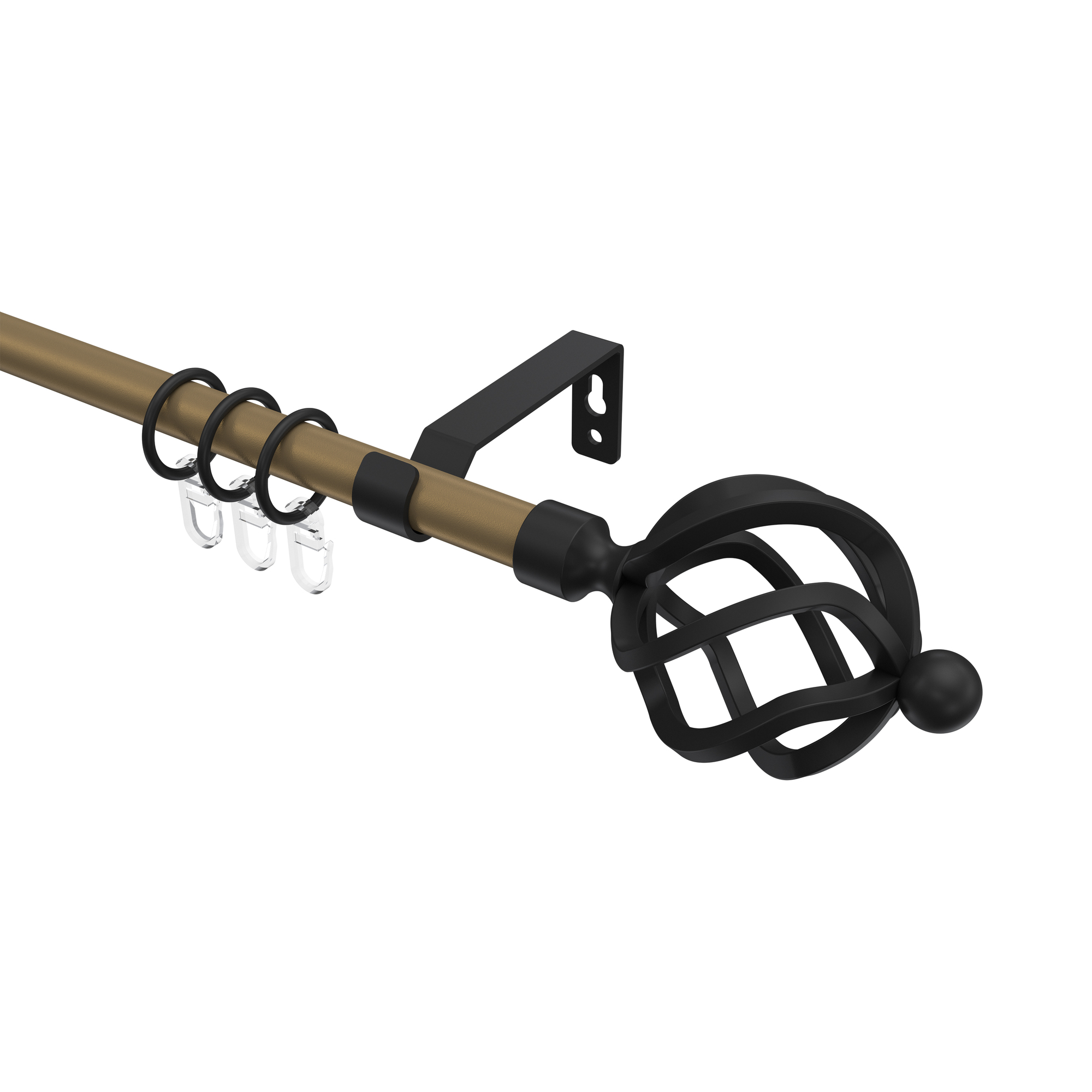 Vorhangstange Gold matt / Schwarz, Metall 16 mm Ø Olymp Paolo Vorhangstange Gold matt / Schwarz, Metall 16 mm Ø Olymp Paolo