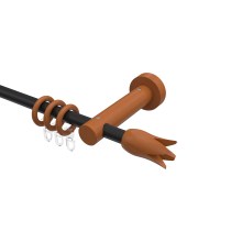 Metall / Holz Vorhangstangen in Schwarz / Kirschbaum lackiert 16 mm Ø Adrian Flower Metall / Holz Vorhangstangen in Schwarz / Kirschbaum lackiert 16 mm Ø Adrian Flower