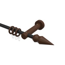 Vorhangstange 16 mm Ø Metall / Holz in Schwarz / Nussbaum lackiert Adrian Doman Vorhangstange 16 mm Ø Metall / Holz in Schwarz / Nussbaum lackiert Adrian Doman