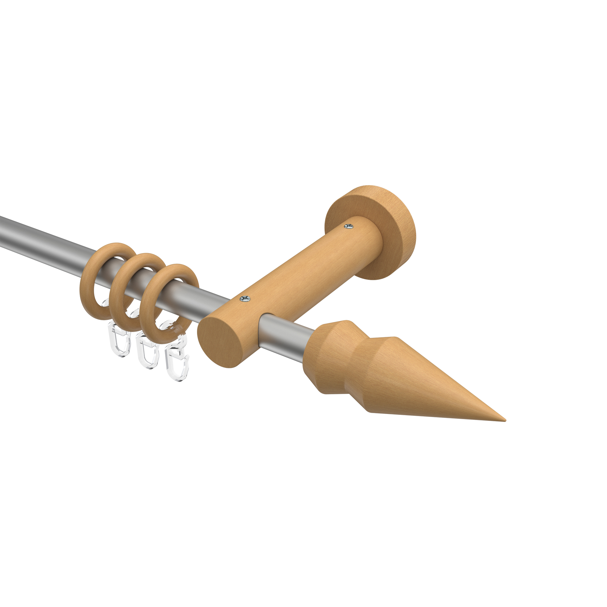 Silbergrau / Buche Gardinenstangen 16 mm Ø Adrian Doman Silbergrau / Buche Gardinenstangen 16 mm Ø Adrian Doman