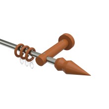 Metall / Holz Vorhangstangen in Edelstahl-Optik / Kirschbaum lackiert 16 mm Ø Adrian Doman Metall / Holz Vorhangstangen in Edelstahl-Optik / Kirschbaum lackiert 16 mm Ø Adrian Doman